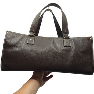 Vintage Kate Spade Leather Satchel Doctor's Bag Rectangular Purse Brown